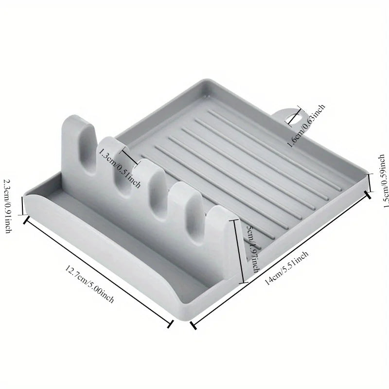 Plastic Spoon Rest with Chopstick Slot | Kitchen Counter Organizer detail view