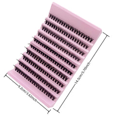 Individual Lashes 8-16mm 200pcs Cluster Lashes Natural Look Mixed Tray DIY Eyelash Ext close-up view