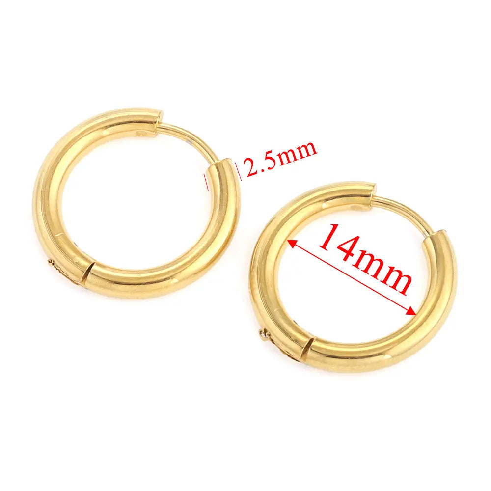 6pcs Stainless Steel Hoop Earrings Set | Hypoallergenic Korean Style Earrings for W additional angle