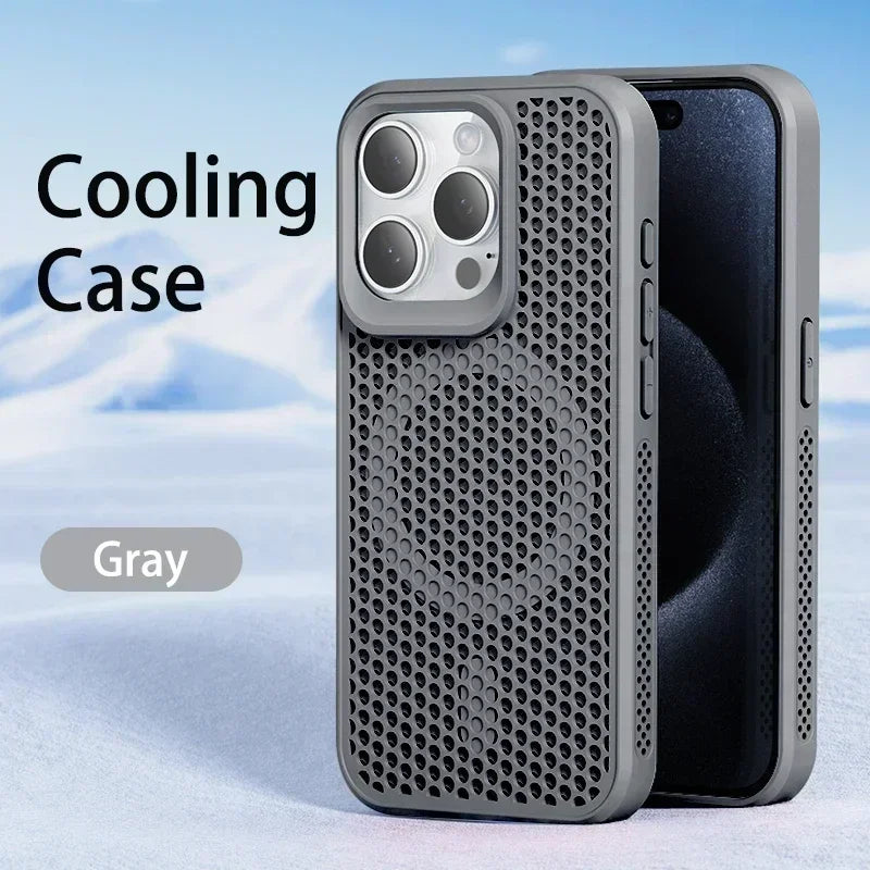 Cooling Heat Dissipation Phone Case For iPhone 17 18 16 15 14 13 12 11 Pro Max Brea additional angle