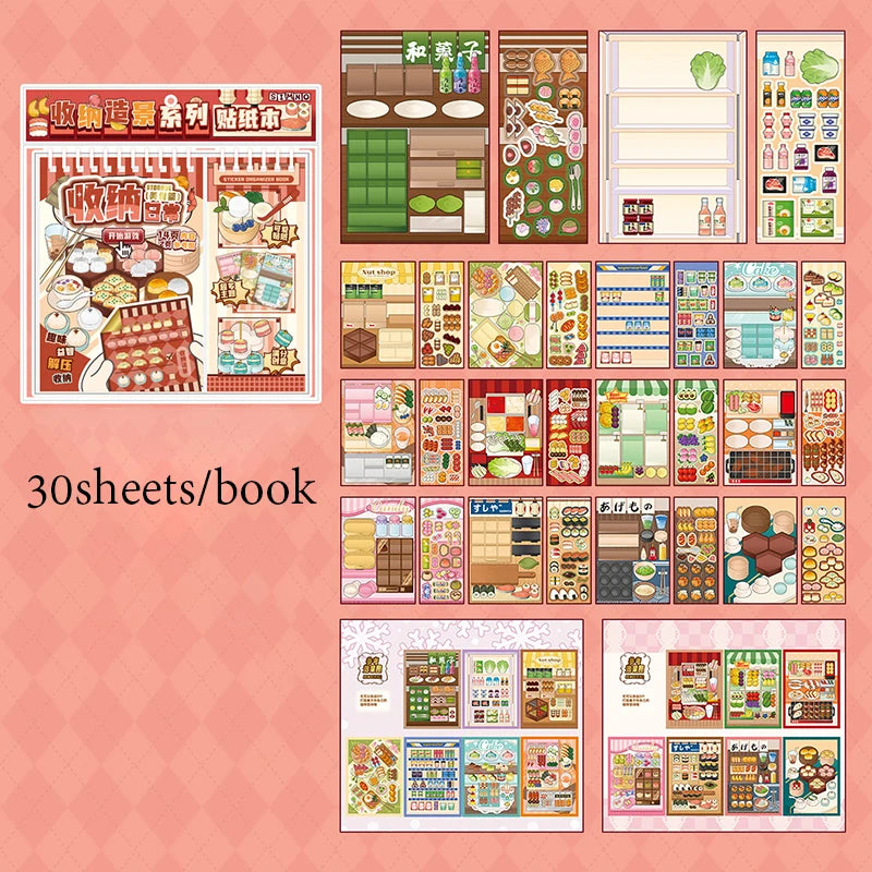 30pcs Daily Life Sticker Book | Organized Journal Supplies alternate view