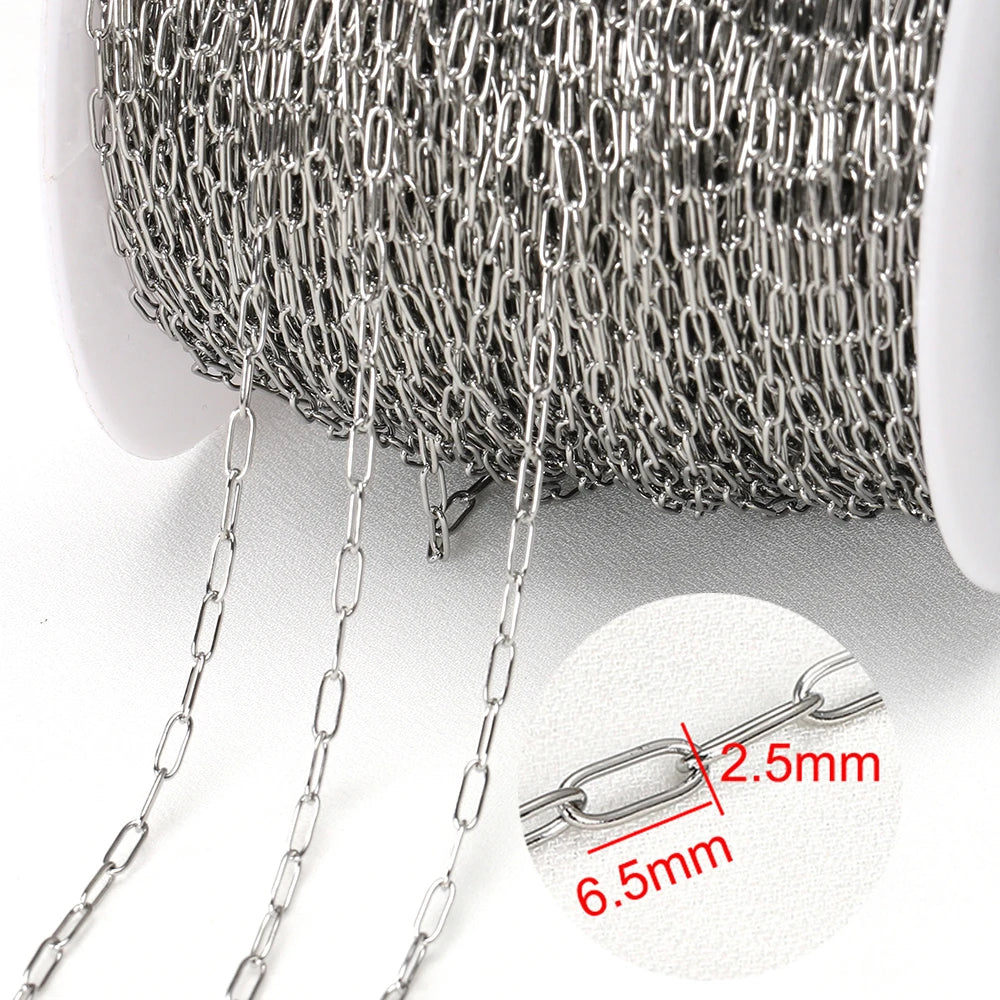 2Meters Stainless Steel Link Cable Gold Chains for DIY Jewelry Making Rolo Chain Bead alternate view