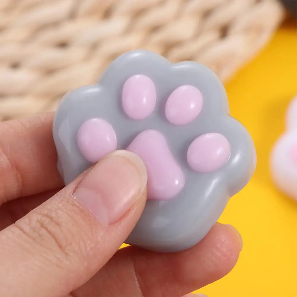 Mini Cat Paw Squeeze Toy Silicone Pinch Decompression Toy Plush TPR Fidget Sensory To alternate view