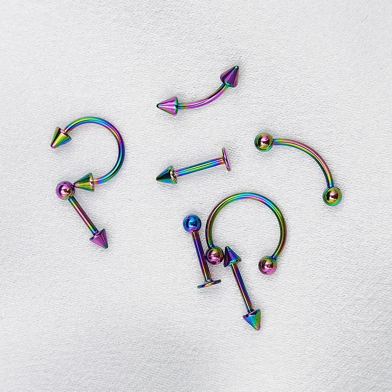 8PCS/Set Fashion Piercing Set Eyebrow Bar Lip Tongue Nose Pircing Stainless Steel E additional angle