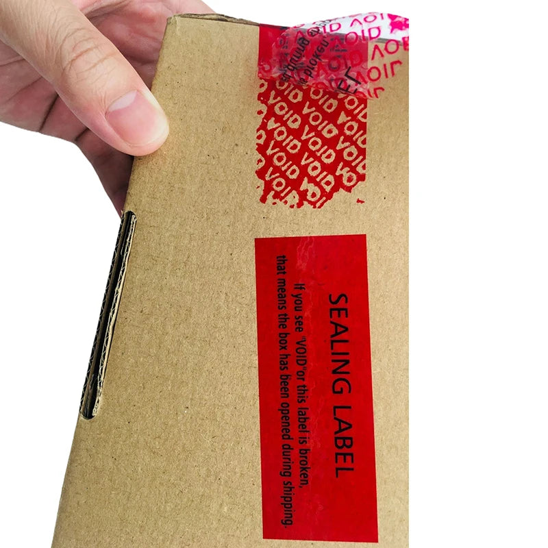 50Pcs Tamper Proof Warranty Void Labels | Security Seal Stickers for Product Protectio close-up view