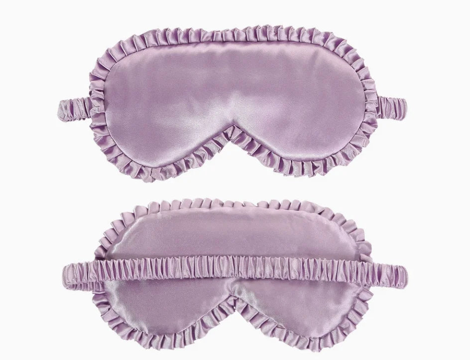 Silk Sleep Mask with Elastic Band and Lace Trim | Lightproof Breathable Eye Cover close-up view