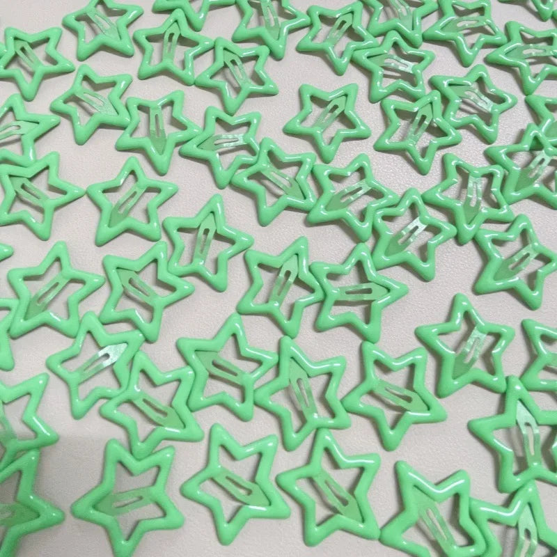 KYDZSW 10Pcs Children Cute Colors Geometric Stars Ornament Hair Clips Girls Lovely Sw alternate view