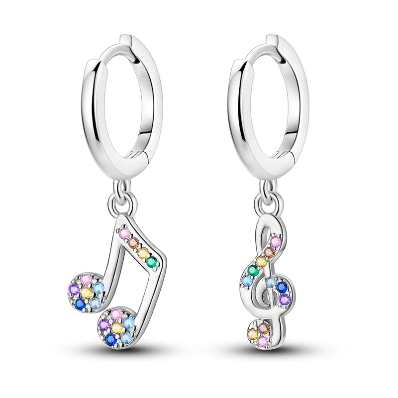 Hot Sale 925 Sterling Silver Heart Earrings Fit Original Charms Hoop Earrings For Women Girls Stud Earring Fine Jewelry Gifts