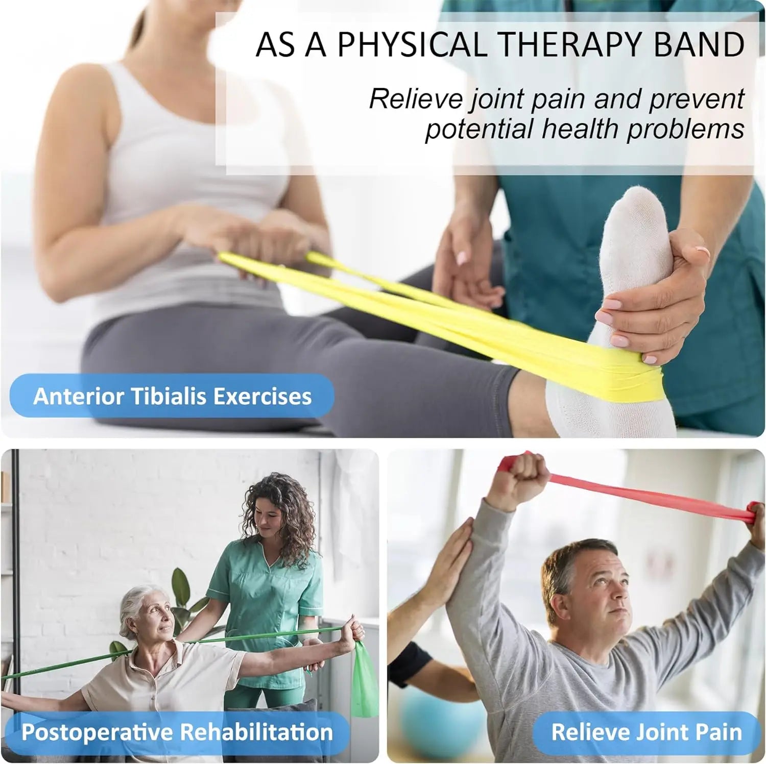 Yoga Physiotherapy Elastic Band | Gym Resistance Band for Pilates and Stretching additional angle