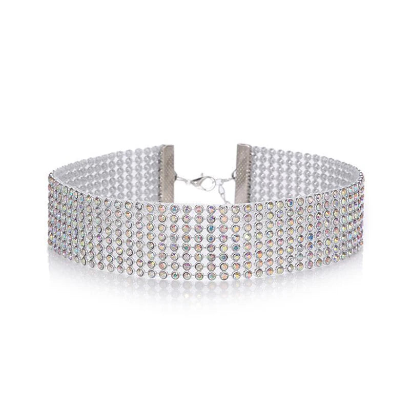 TOP Quality Cool Shiny Rhinestone Bundle Neck Popular Element Collar Necklace Punk Hip H detail view