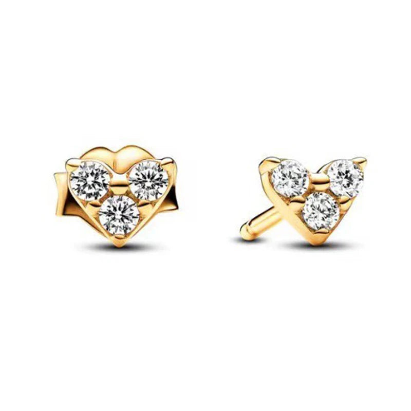 Hot Sell 925 Silver Hoop Unlimited Love Shell Flowers Gold Round Heart Pendant Earrin lifestyle view