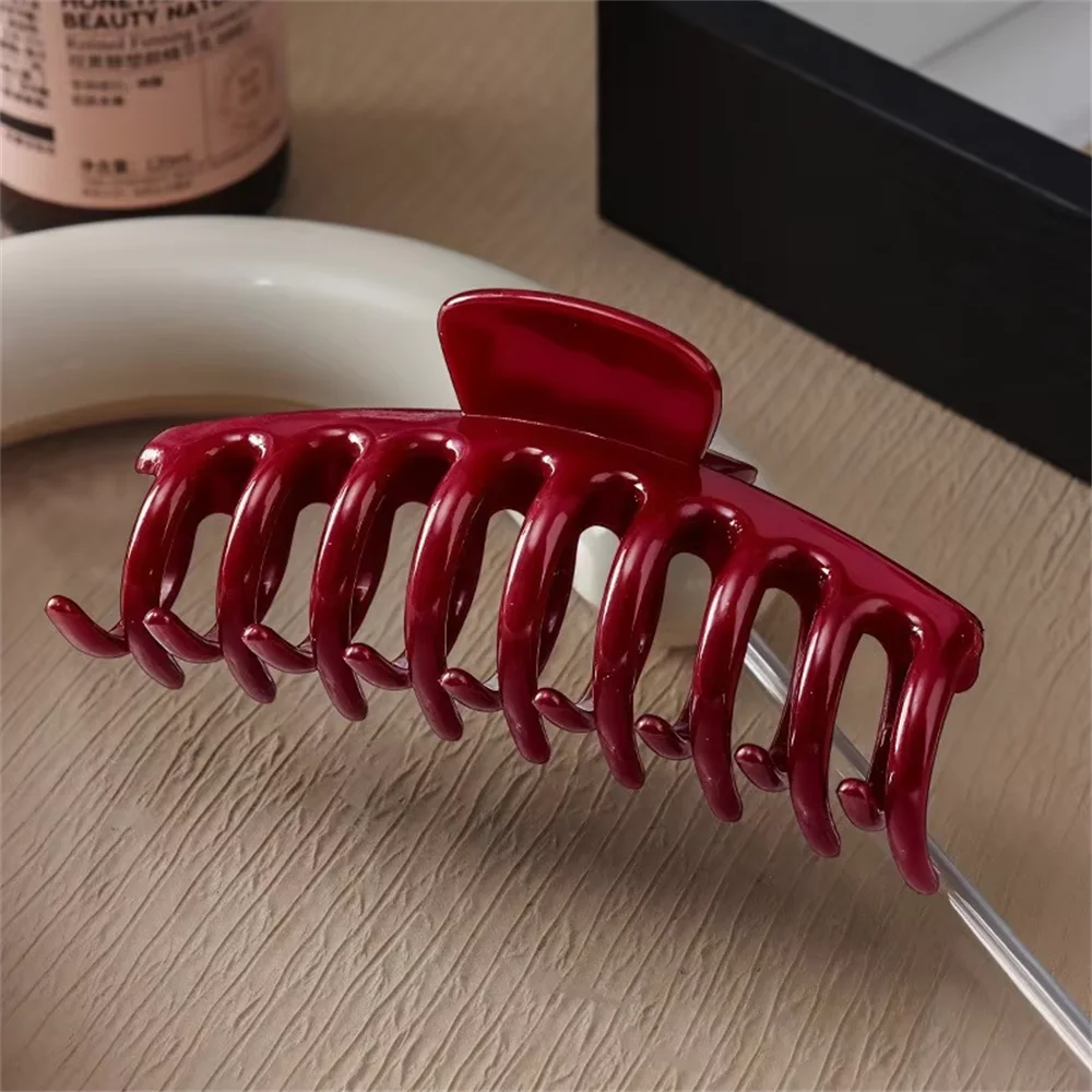 2025 New Silicone Material Hair Claw Clip Crab Barrette Girls Ponytail Hair Claws B additional angle