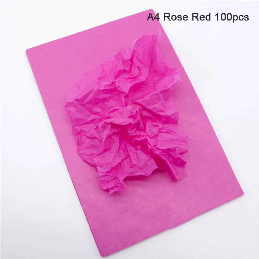 100 Sheets Multicolor Tissue Paper for Gift Wrapping | Bulk A4/A5 Translucent Craft P alternate view