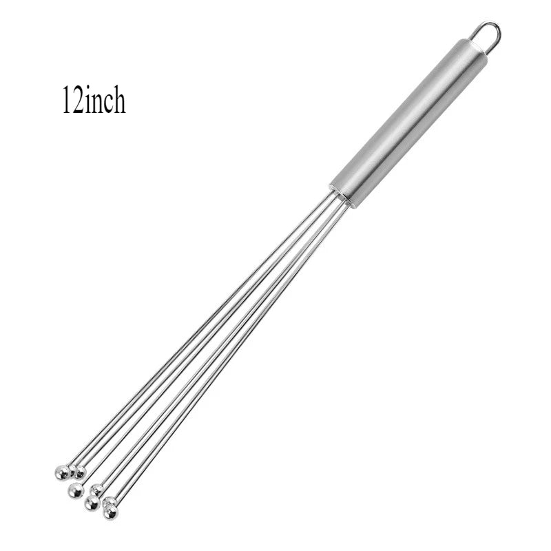 10/12 Inch Manual Egg Beater | Stainless Steel Ball Mixer for Cooking alternate view