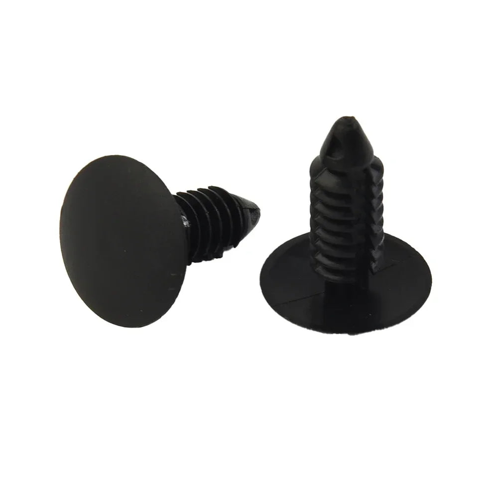 Gloss Black Plastic Plate Hole Clips for 6-7mm Holes, Set of 4 close-up view