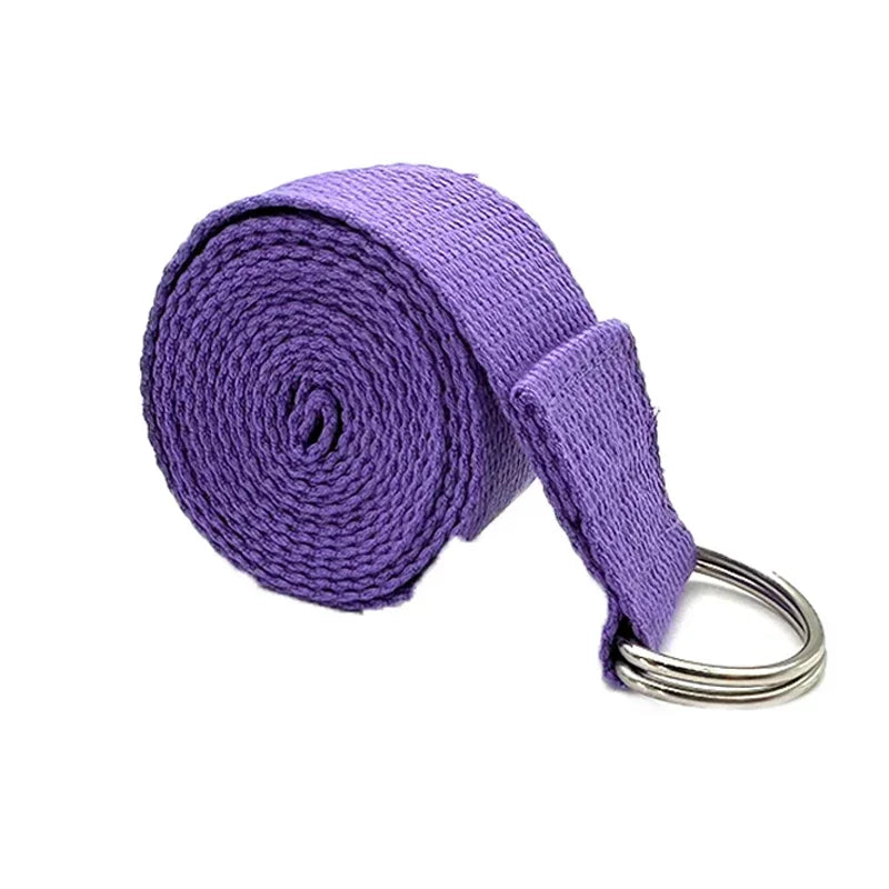 1.8m Cotton Yoga Strap with D-Ring Buckle | Adjustable Stretching Aid for Flexibility detail view
