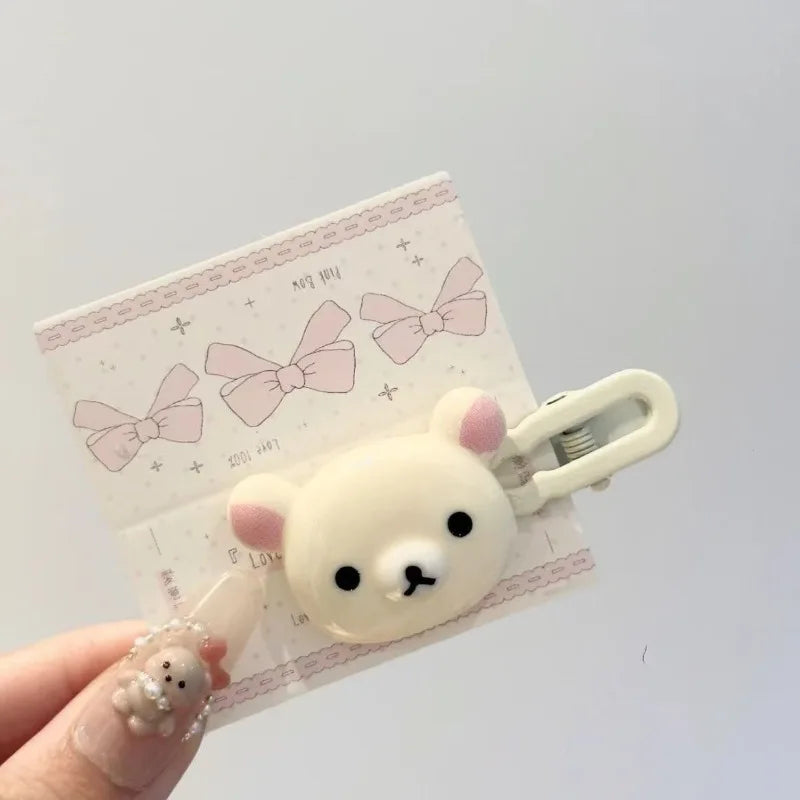 2pcs Cute Bear Hair Clips Plastic Hairpins with Duck Beak Design for Little Girls Wom lifestyle view