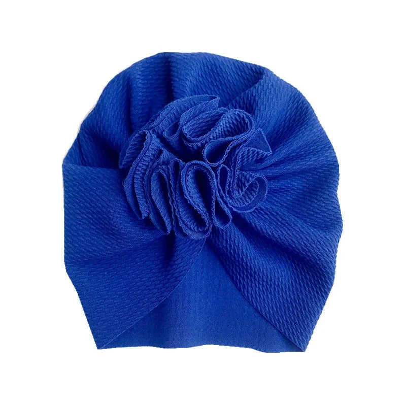 Baby Girl Turban Hat | Lovely Flower Soft Cap for Newborn Photography detail view