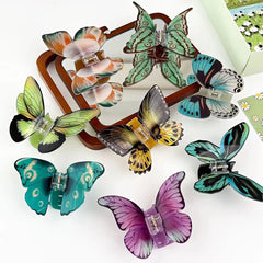1Pc Big and Elegant Butterfly Hair Claw Clips, Colorful Claw Clips Accessories for Women Thin and Medium Hair, Styling Accessori