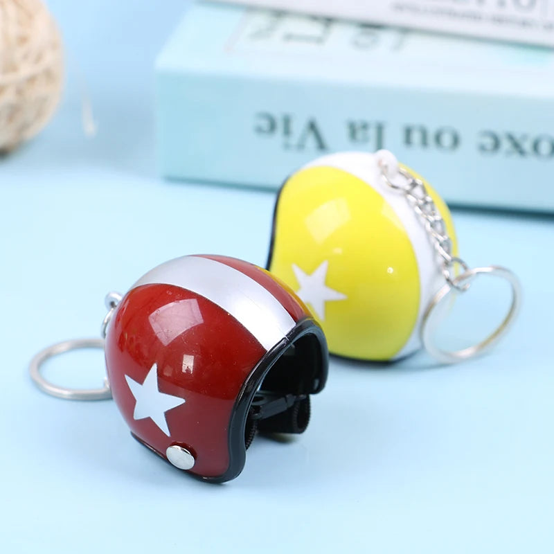 Mini Motorcycle Helmet Keychain | Cute Metal Key Ring for Women and Men lifestyle view