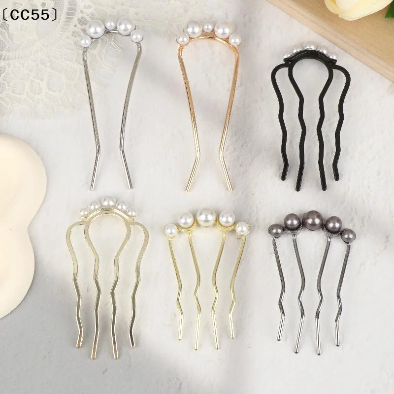 1Pcs Pearl Hair Fork Hair Clip Hairpins Metal U-Shaped Hair Sticks Combs Women Girl Hair Accessories Ornament Styling Tool〔CC55〕