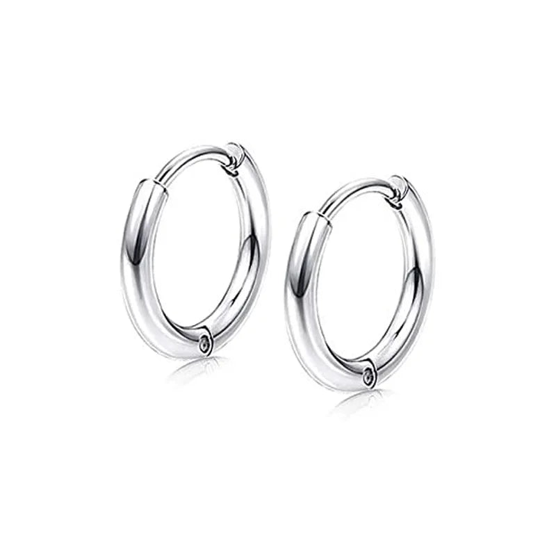 2Pcs Of Stainless Steel Cross Earrings Set, Men’s Women’s stud Earrings Small Huggi additional angle