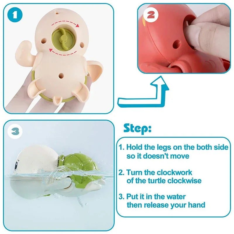 Baby Bath Toys Bathing Cute Swimming Turtle Whale Pool Beach Classic Chain Clockwor additional angle