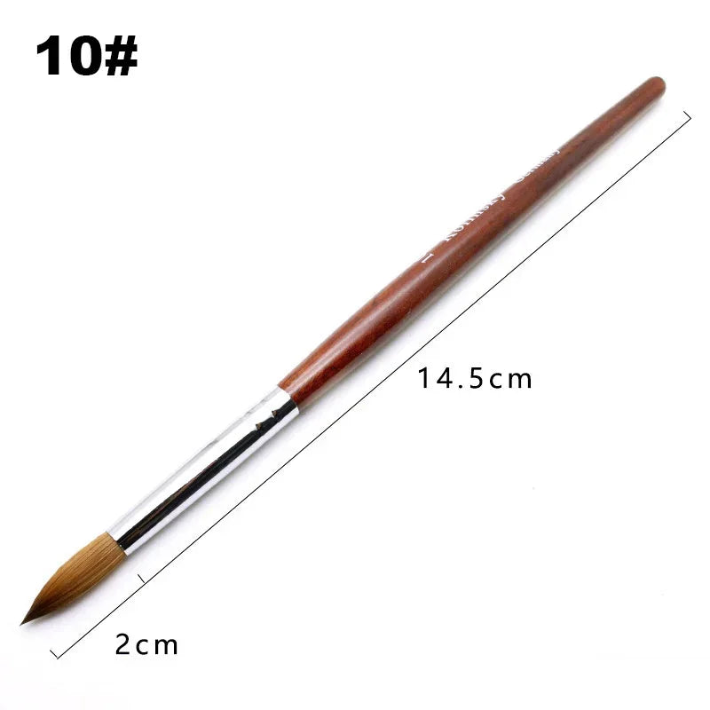 Kolinsky Acrylic Nail Art Brush Wood Handle Nail Art Mink Brush Gel Builder Nail Tool lifestyle view