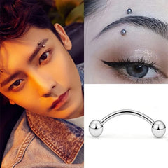 1PC Stainless Steel Helix Piercing Eyebrow Lip Labret Rings Stud Earring 6/8/10mm Trag close-up view