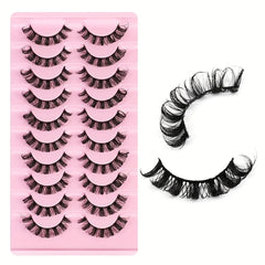 10 Pairs Russian Strip Lashes DD Curl | Fluffy Wispy Faux Mink Eyelashes Pack alternate view