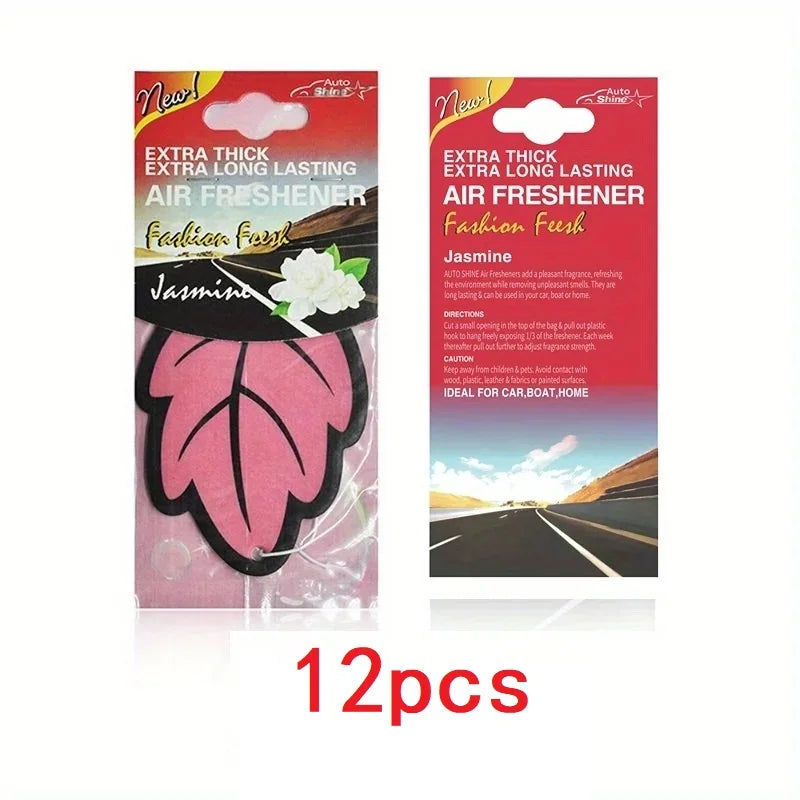 3-60pcs Car Air Freshener Natural Scented Tea Paper Auto Hanging Vanilla Perfume Fr additional angle