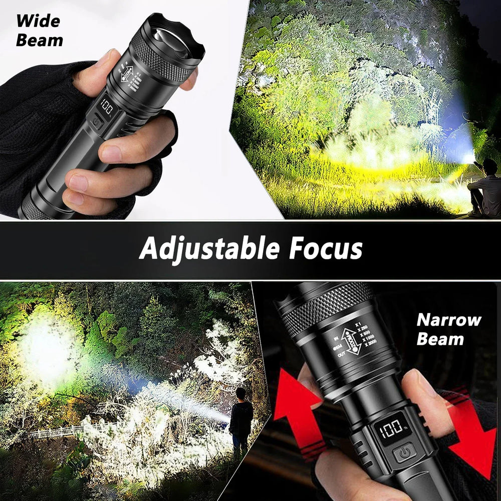 LED Tactical Flashlight P50 Telescopic Zoom Rechargeable alternate view