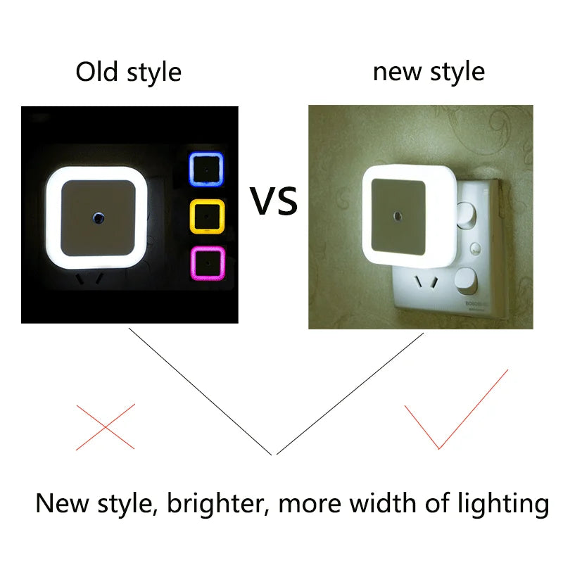 Mini LED Night Light with Light Sensor | Auto-On Square Night Lamp for Kids Room, B additional angle