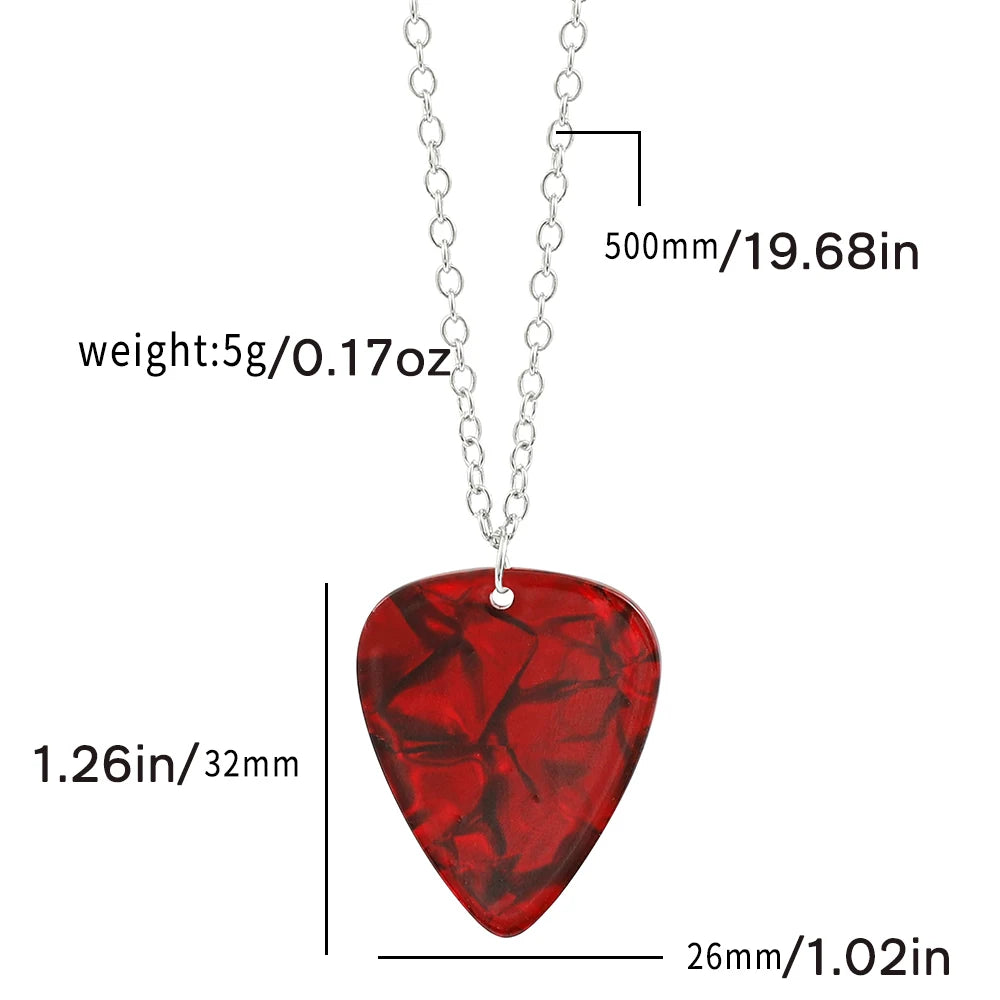 Cosplay Heart Guitar Pick Pendant Jewelry Necklace Choker Prop Accessorie Halloween additional angle