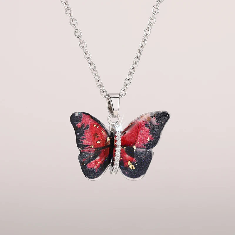 Huitan Butterfly Pendant Necklace for Women Fashion Party Daily Cute Animal Accessories detail view