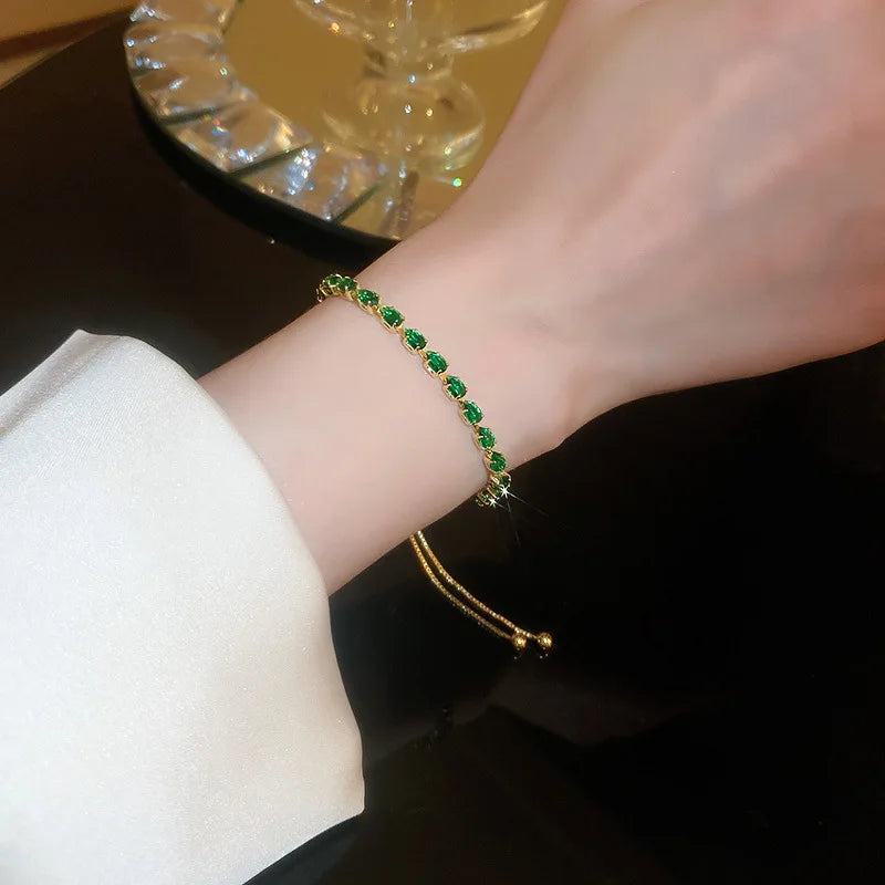 Wave Geometry Adjustable Bracelet Bangle Luxury Fashion Rhinestone Crystal Bracelets W close-up view