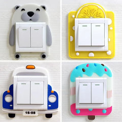 Luminous Silicone Switch Cover | Kawaii Cartoon Animal 3D Sticker for Kids Room alternate view