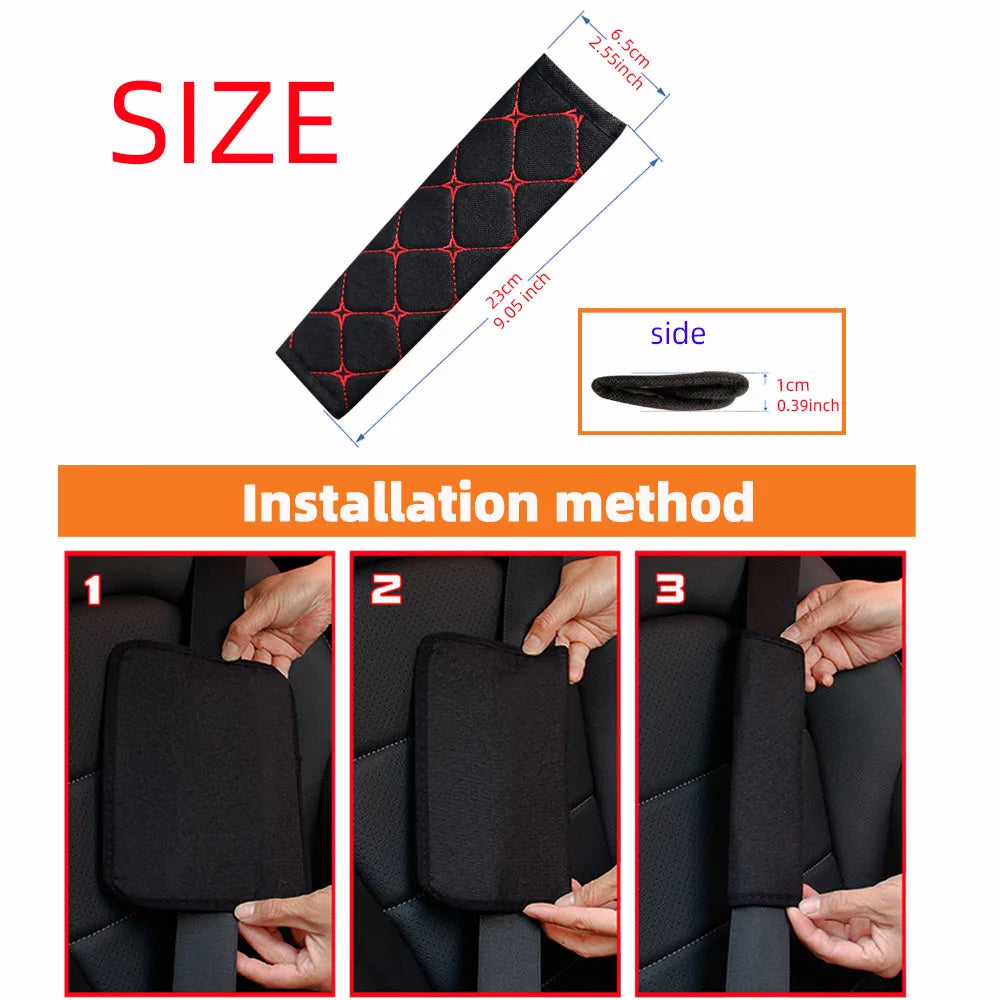Linen Embroidered Breathable Seat Belt Shoulder Strap Cover