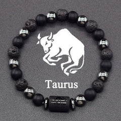 12 Zodiac Sign Bracelet Homme Constellation Bangle Natural Yellow Tiger Eye Stone Hem alternate view