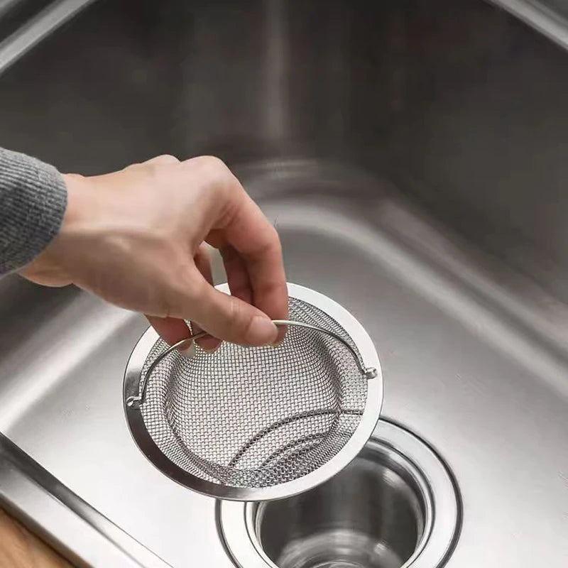 Stainless Steel Kitchen Sink Strainer Thickened Anti Clog Drain Filter Universal Leak Proof Mesh for