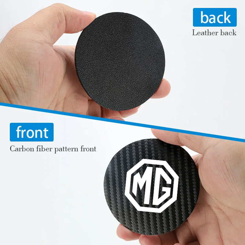 2Pcs Car Coasters Carbon Fiber Cup Holder Mat | Interior Accessories for MG Models lifestyle view