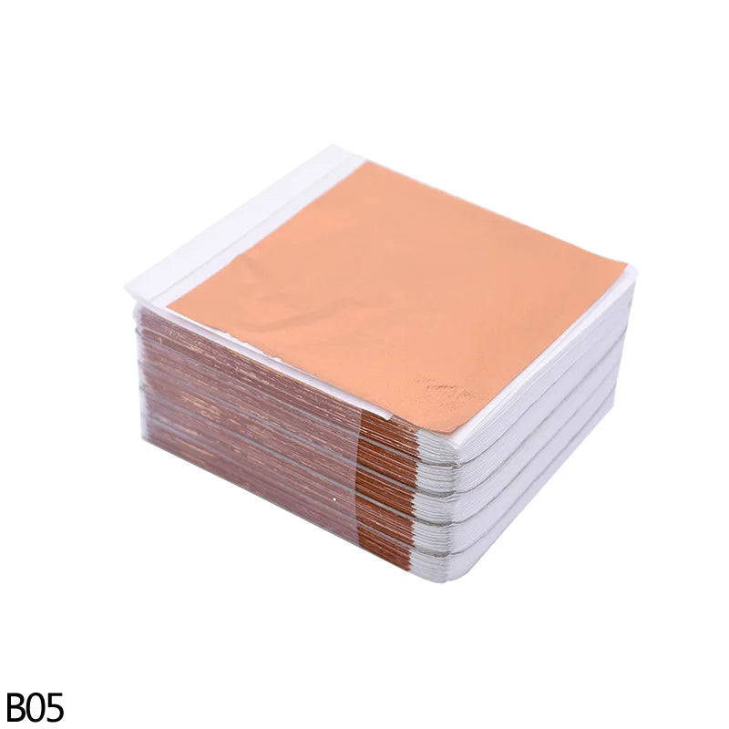100Pcs Imitation Gold Silver Copper Foil Sheets | Gilding Leaf Flakes for DIY Nail additional angle