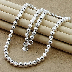 925 Sterling Silver Bead Chain Necklace | Smooth Ball Chain 4MM to 10MM Unisex Jewelry detail view