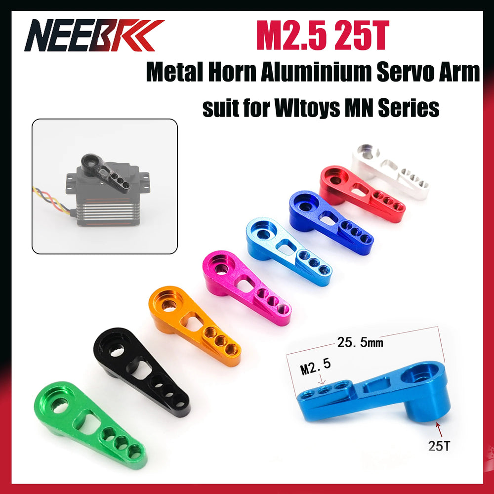 NEEBRC 25T M2.5 Upgrade RC Servo Metal Horn Aluminium Arm for RC Car Boat Wltoys 12428 MN78 MN82 MN1