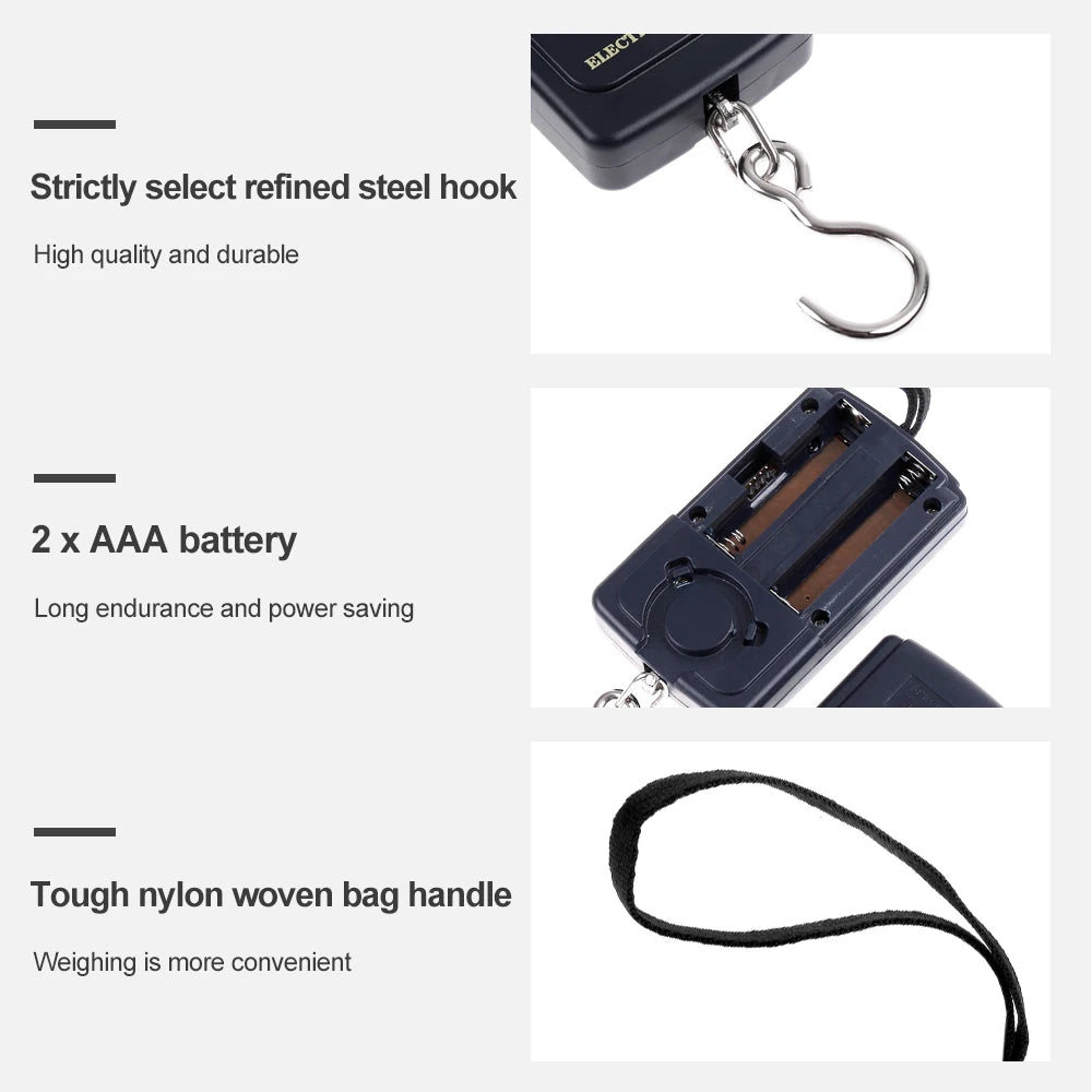 Portable 40kg Hanging Digital Scale for Fishing and Luggage Travel additional angle