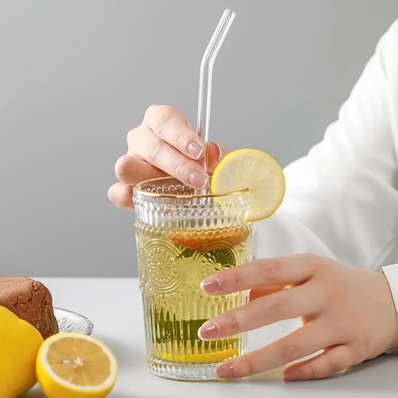 1set Heat Resistant Glass Straws with Brush - Set of 5 - Reusable and Washable,Perf additional angle