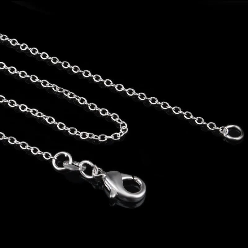 925 Sterling Silver O-Chain Necklace | 5 Lengths 1mm Link Chain for Men Women additional angle