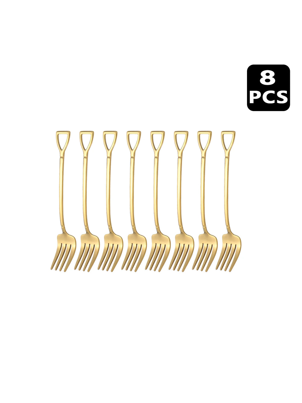 4 8 12 Piece Stainless Steel Dessert Fork Set | Shovel Shaped Small Fruit Fork for additional angle