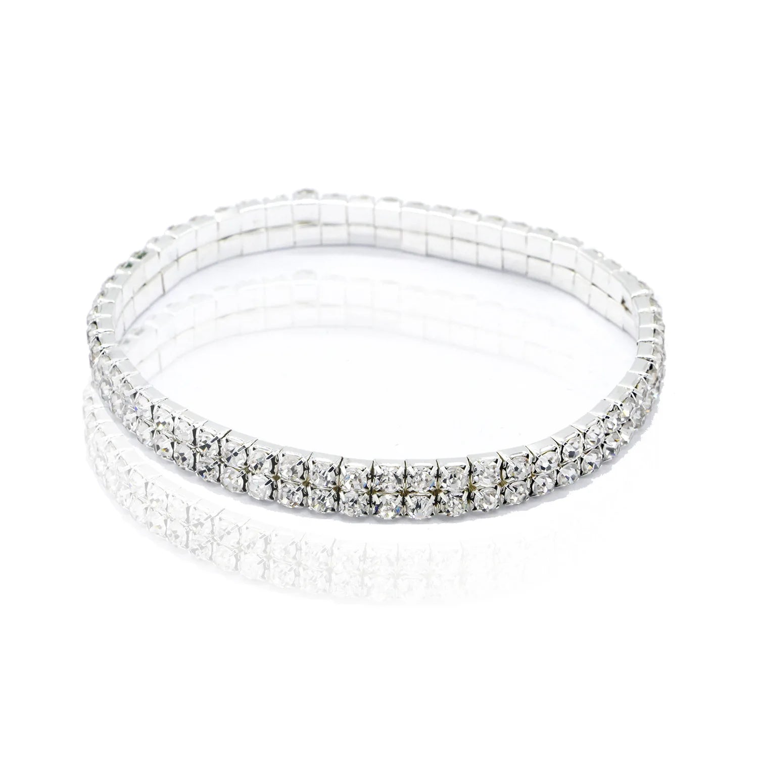 Fashion Rhinestone Tennis Anklet For Women Multi-layer Crystal Elastic Chain On Leg Fema detail view