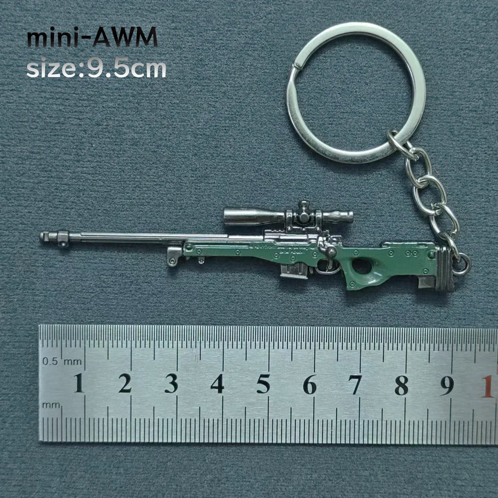Mini Keychain Pendant Peace Elite 98k Alloy Gun Model PUBG Battlefield Boy Toy Handso lifestyle view